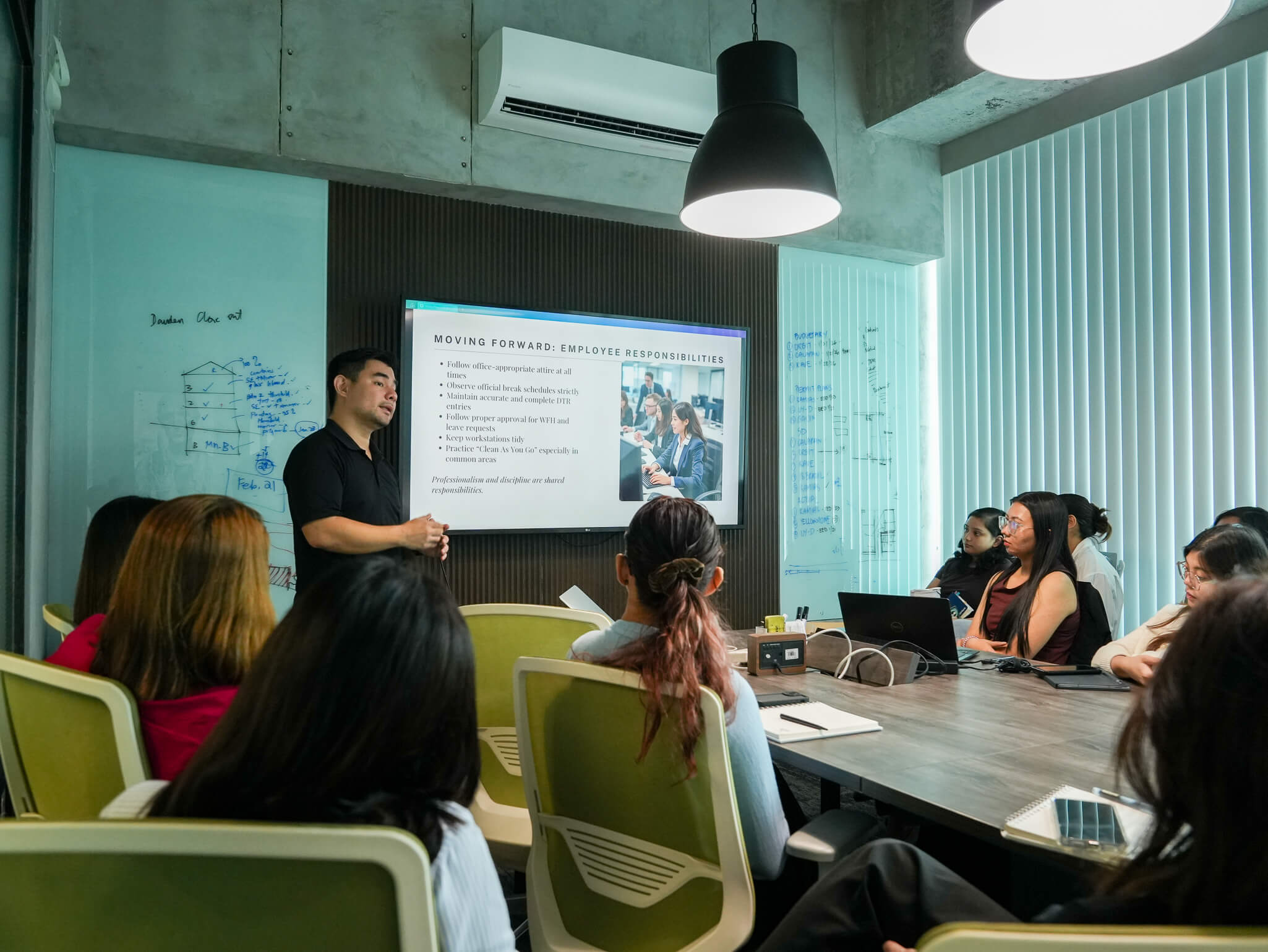 Presentation slide during a client training session